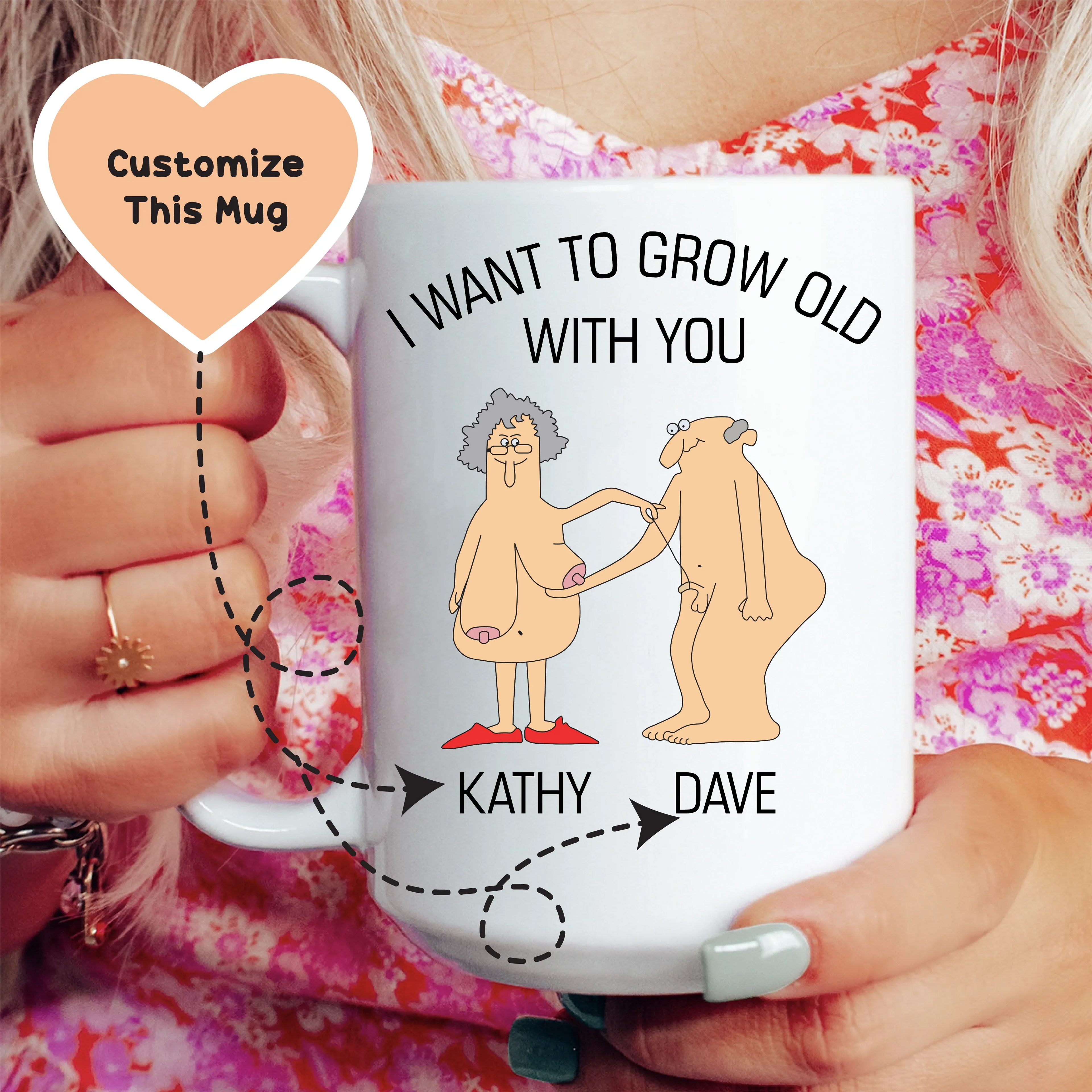 I Want to Grow Old With You Custom Mug - WonderingCloth