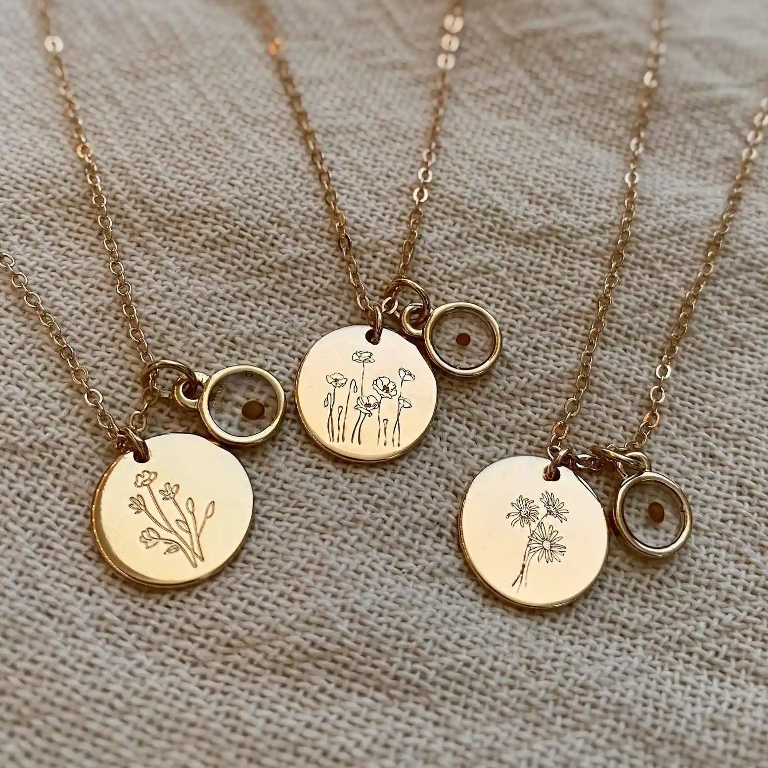 Wildflower Necklace with Mustard Seed - WonderingCloth