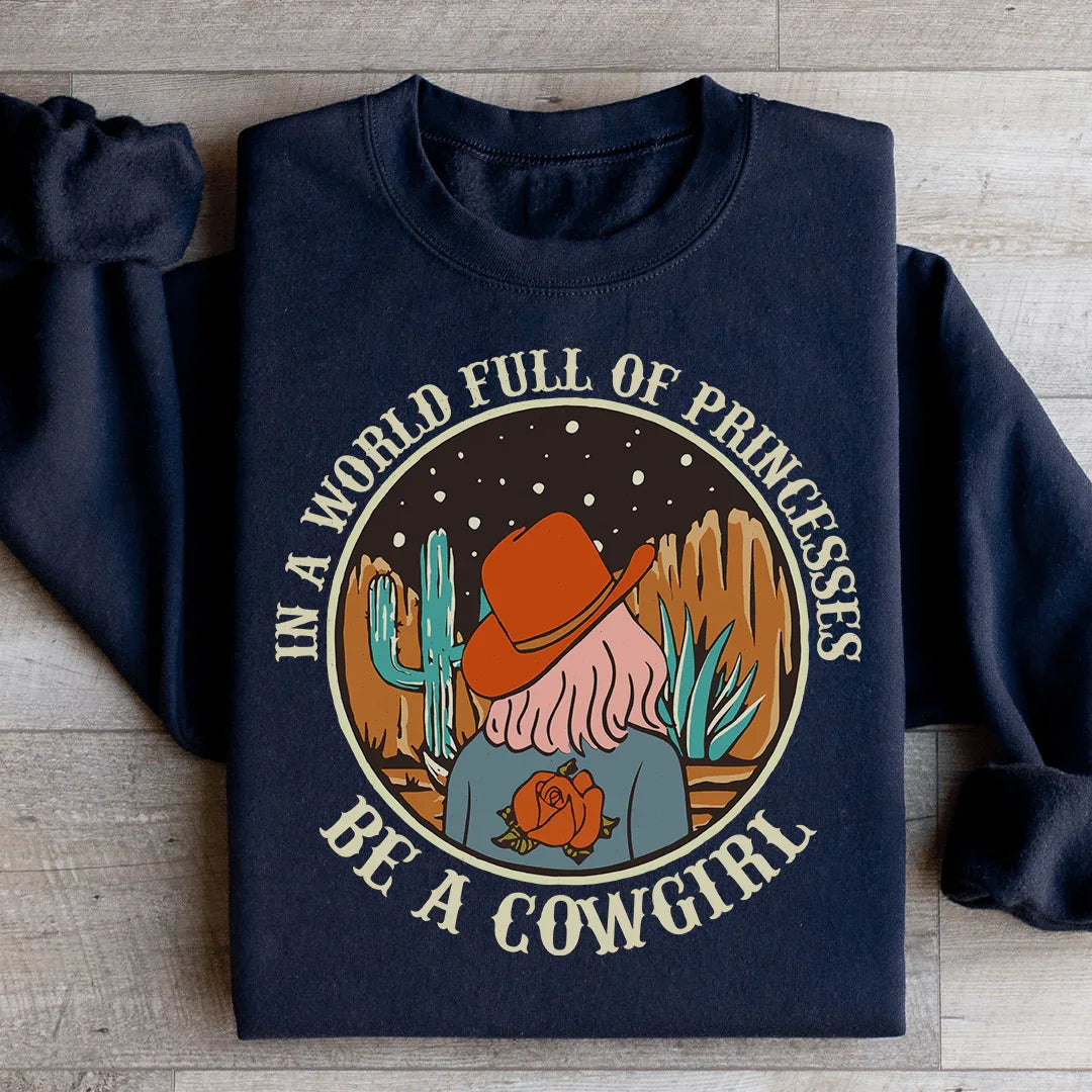 In A World Full Of Princesses Be A Cowgirl Sweatshirt - WonderingCloth