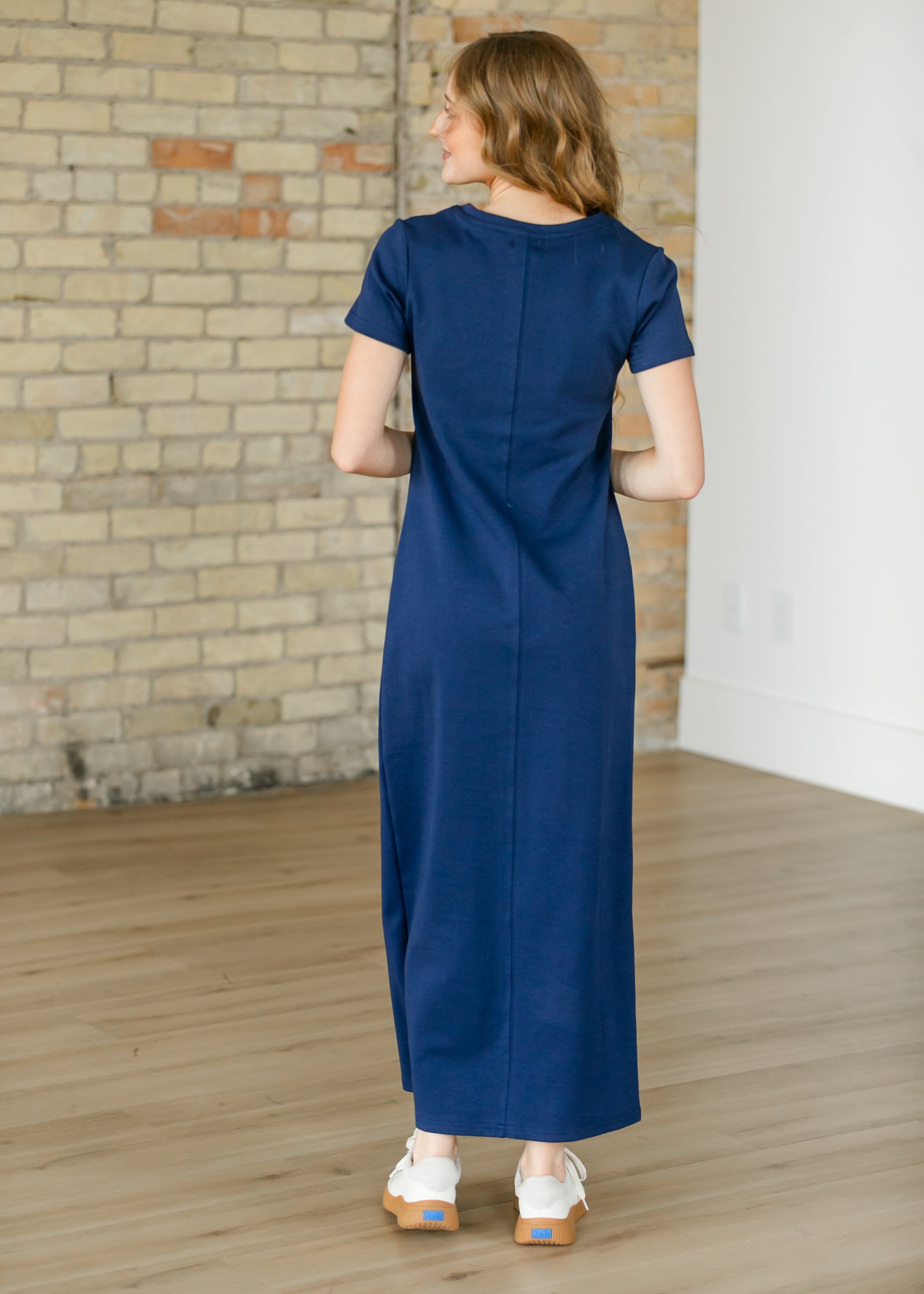 Jane Navy T-shirt Maxi Dress - WonderingCloth