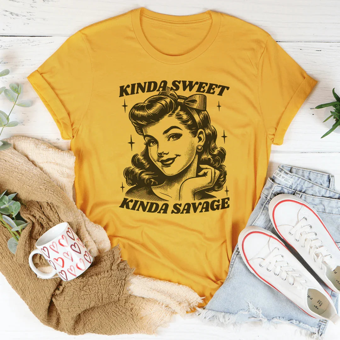 Kinda Sweet Kinda Savage Tee - WonderingCloth