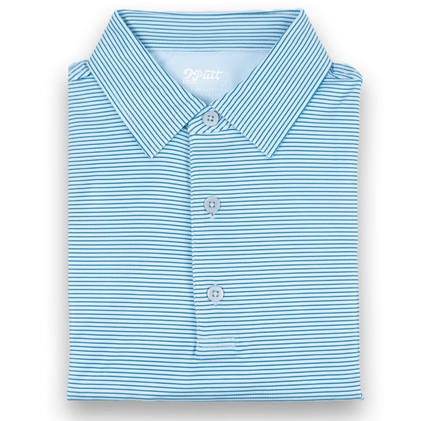 Light Blue Stripe Men's Polo - WonderingCloth
