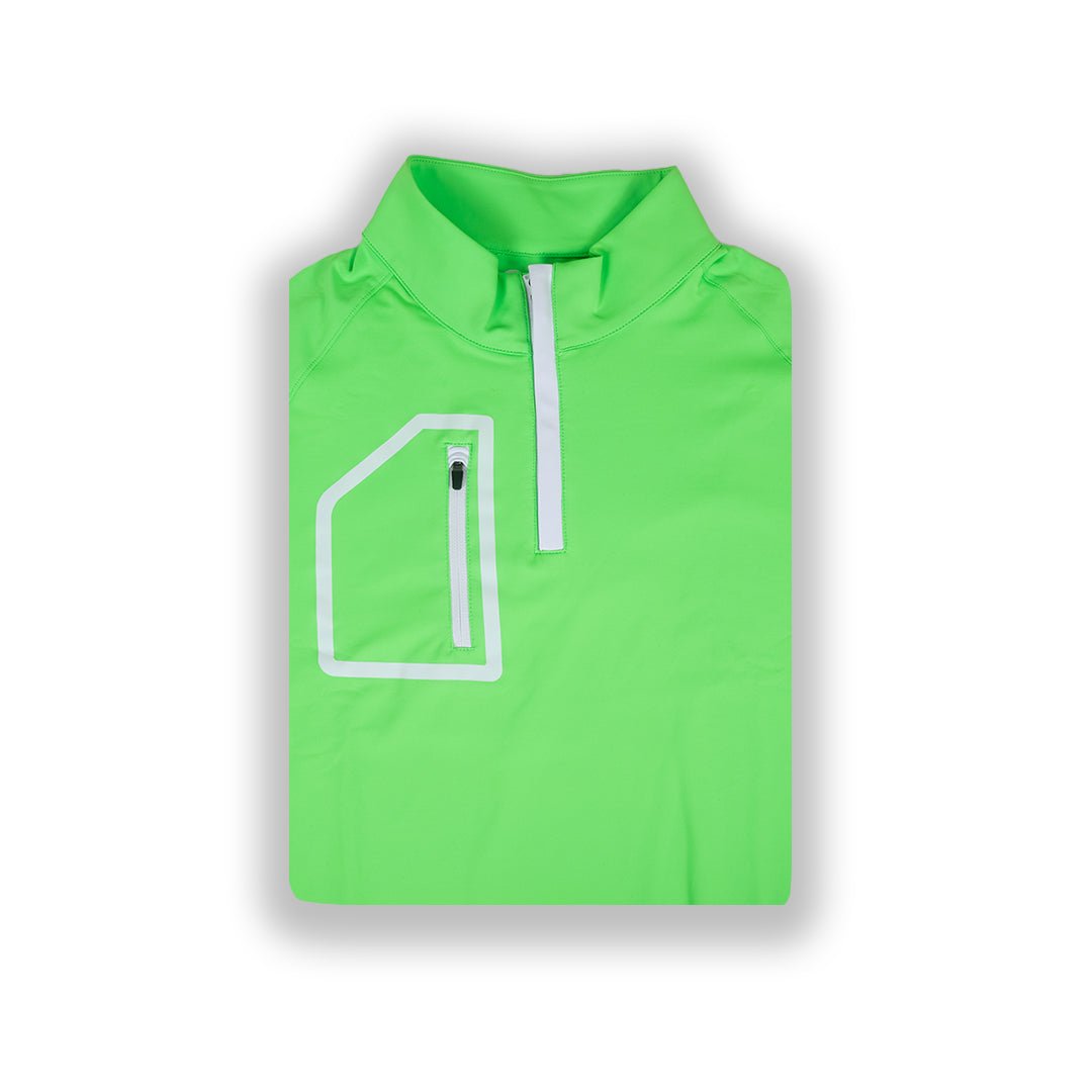 Lime Green Men's Q-Zip - WonderingCloth
