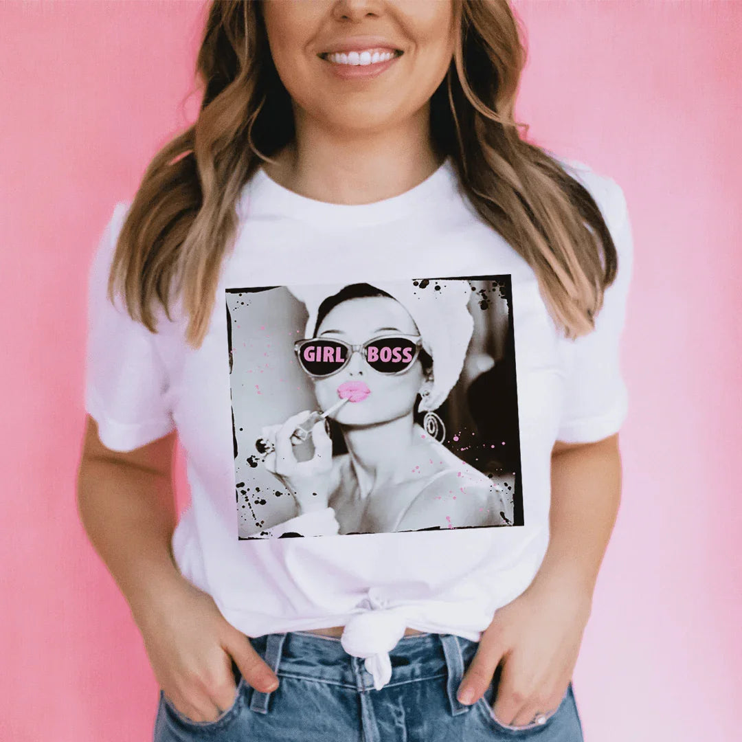 Lipstick Girl Boss Tee - WonderingCloth