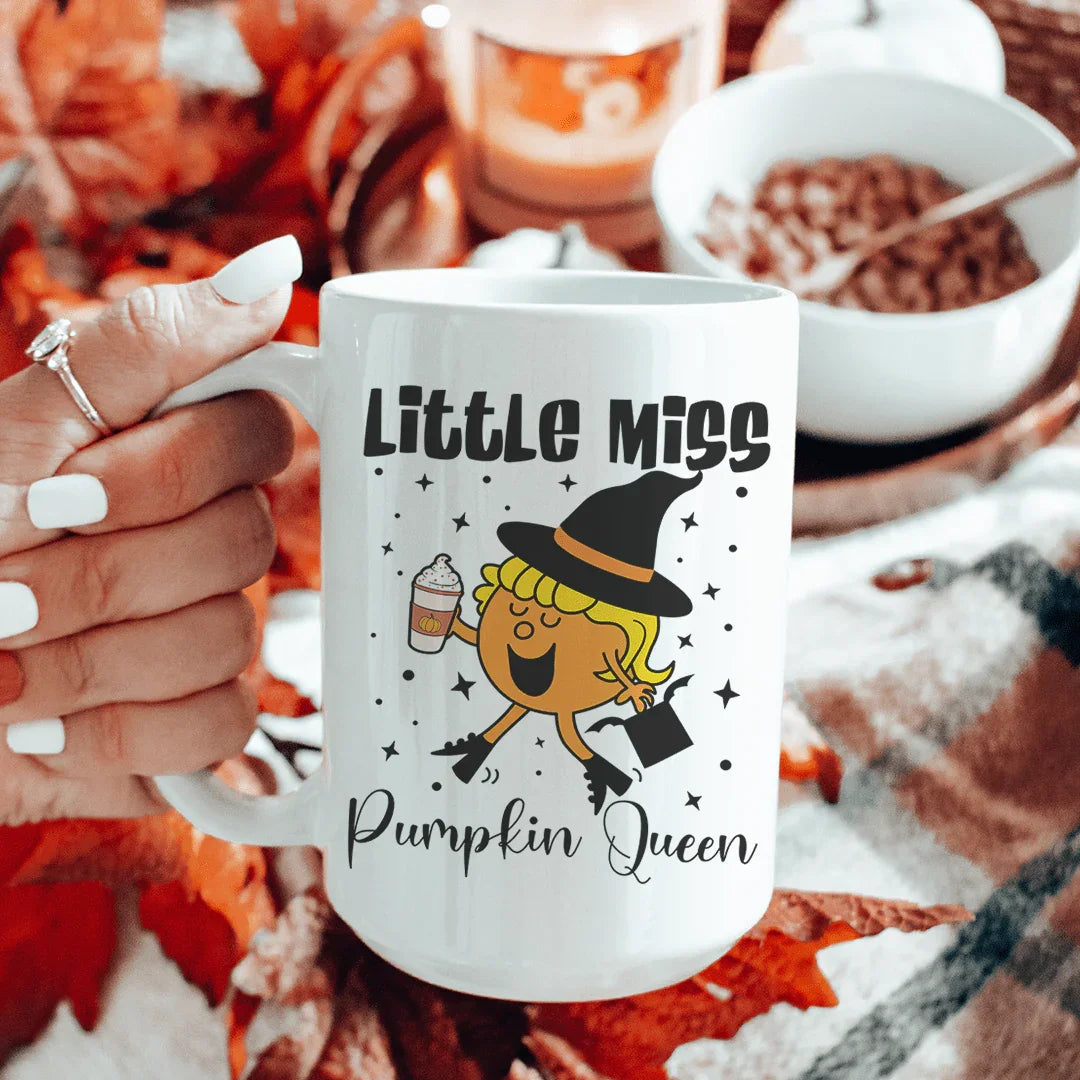 Little Miss Pumpkin Queen Ceramic Mug 15oz - WonderingCloth