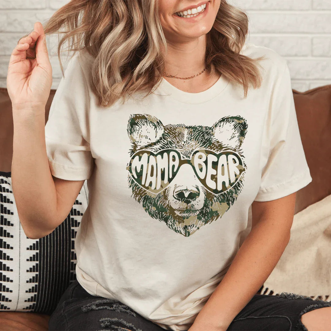 Mama Bear Camo Tee - WonderingCloth