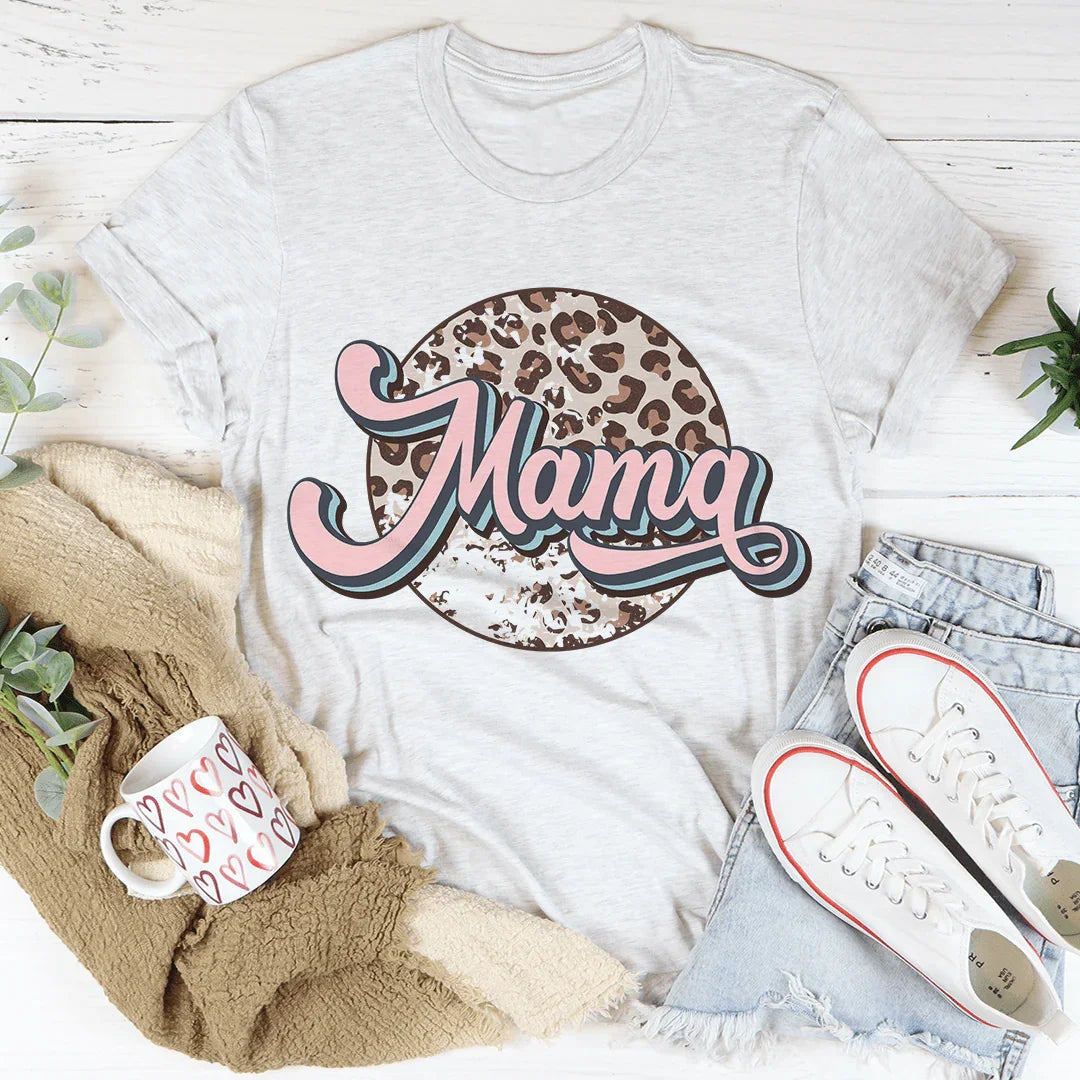 Mama Retro Leopard Tee - WonderingCloth