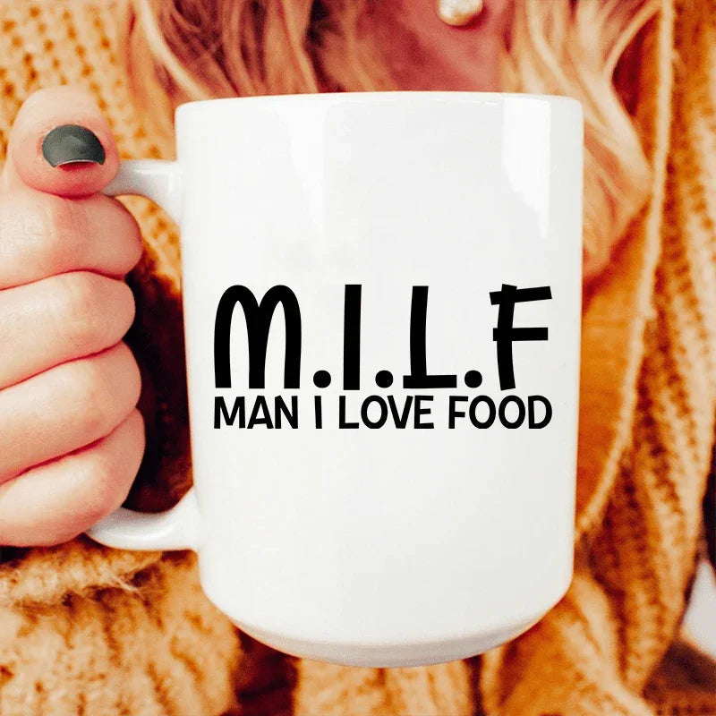 Man I Love Food Ceramic Mug 15 oz - WonderingCloth