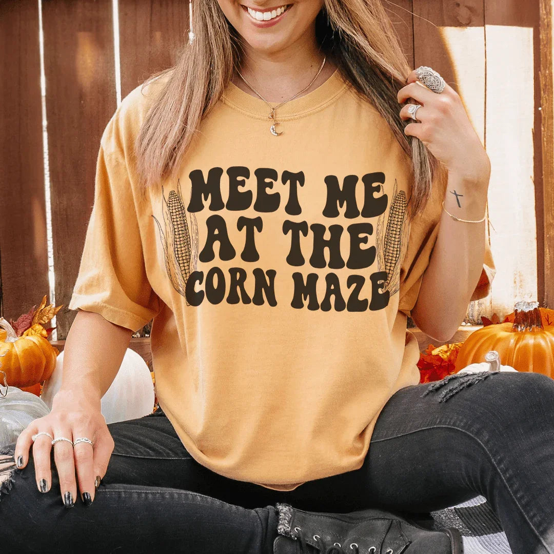 Meet Me At The Corn Maze Tee - WonderingCloth