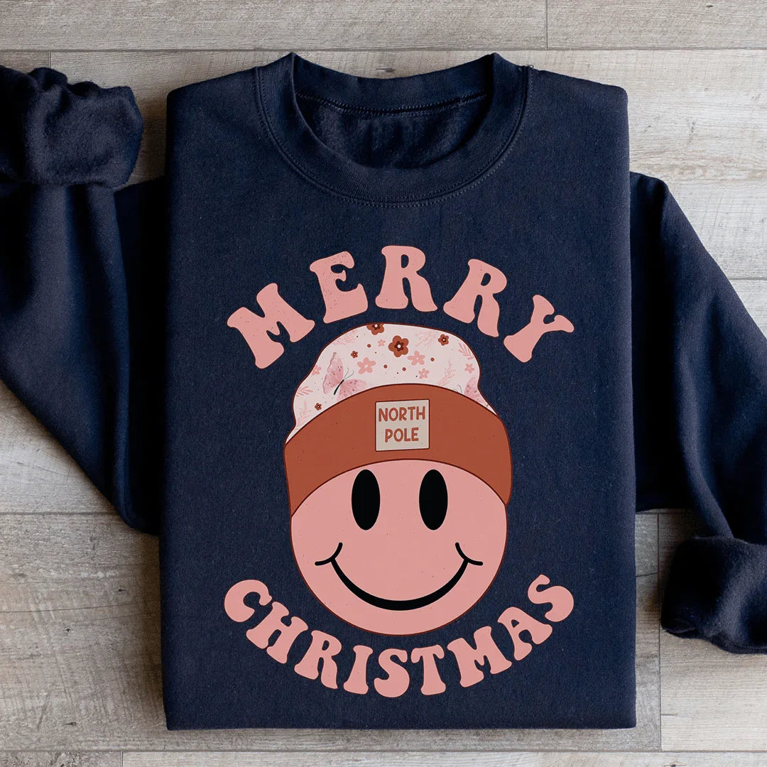 Merry Christmas Smiley Sweatshirt - WonderingCloth