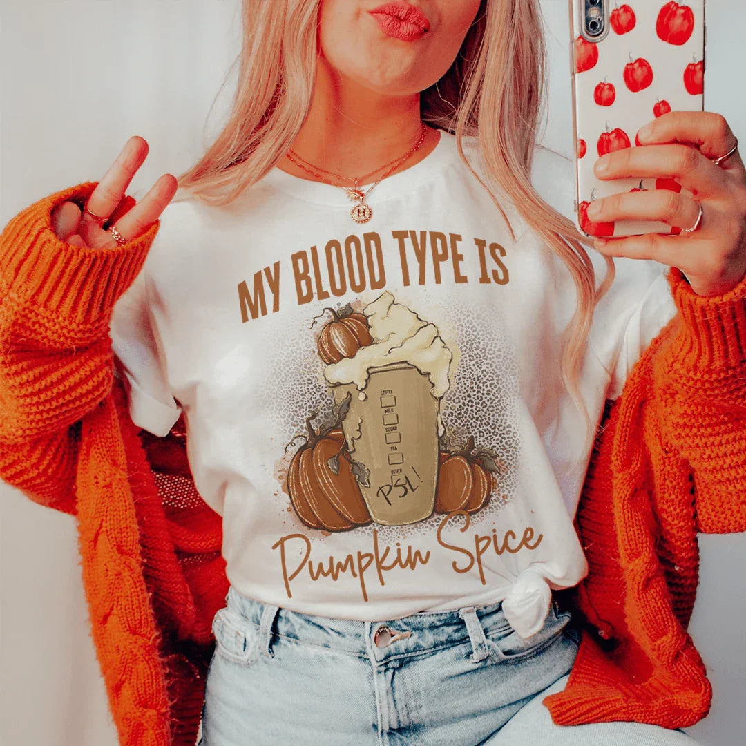 My Blood Type Is Pumpkin Spice Tee - WonderingCloth