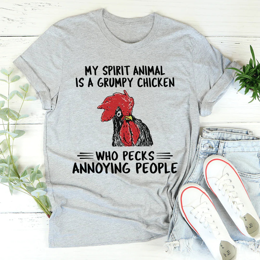 My Spirit Animal Is A Grumpy Chicken Tee - WonderingCloth