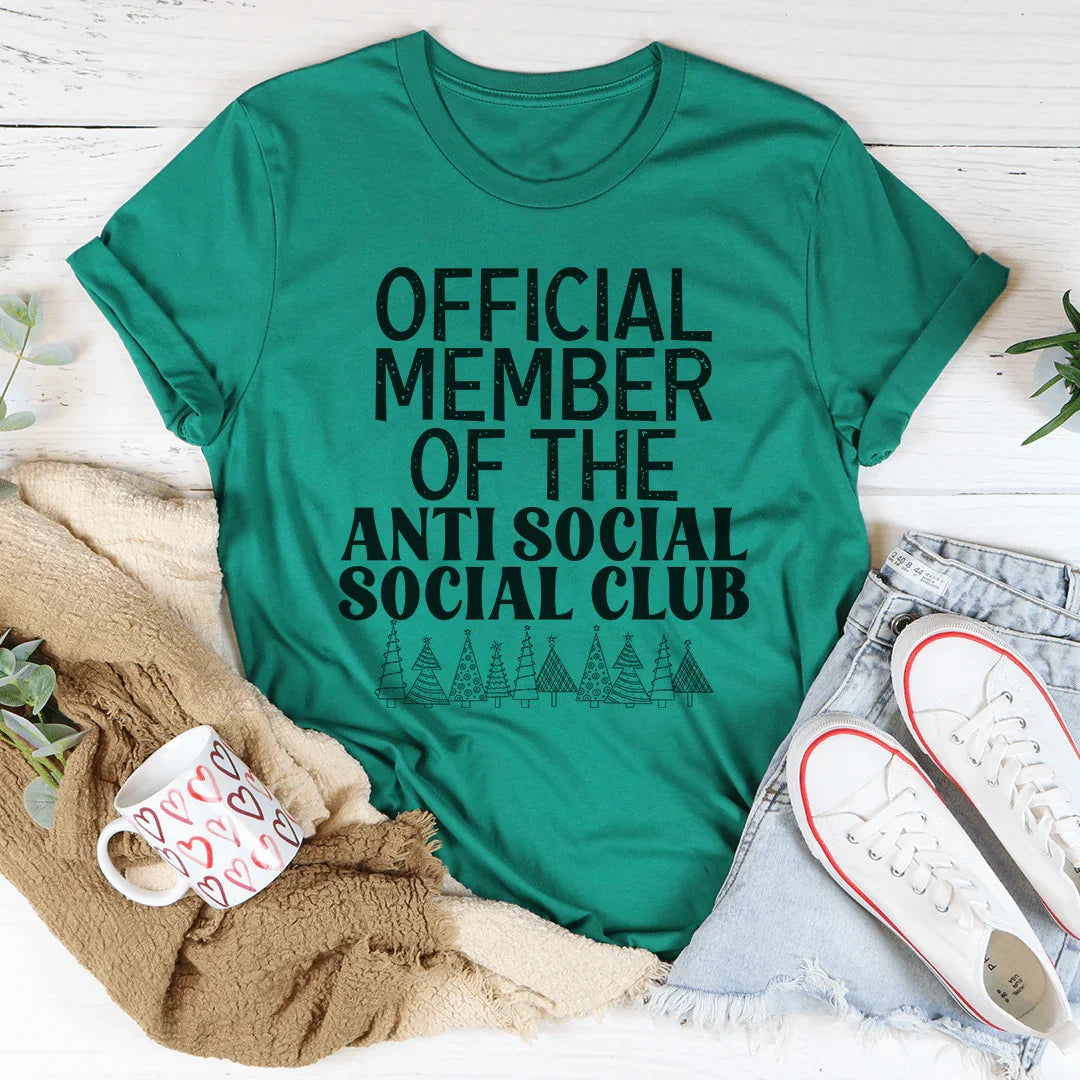 Official Member Of The Anti Social Club Christmas Tee - WonderingCloth