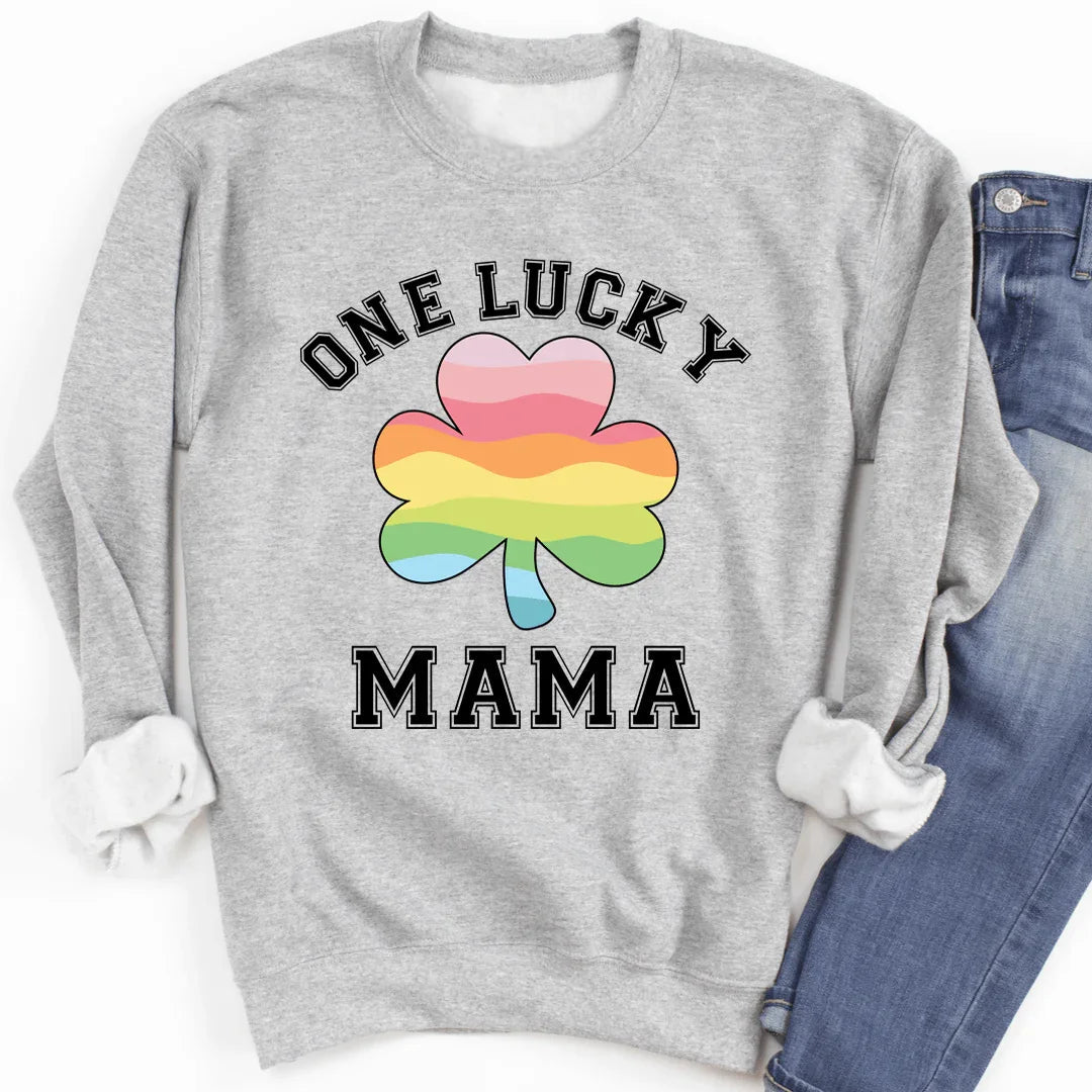 One Lucky Mama Sweatshirt - WonderingCloth