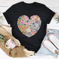 Patch Work Floral Heart Tee - WonderingCloth