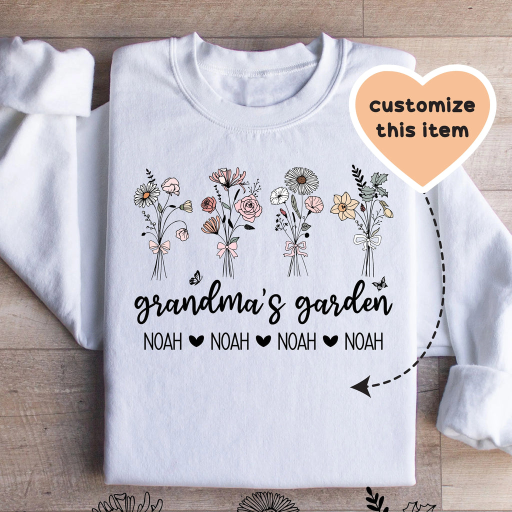 Personalized Grandma's Garden - WonderingCloth