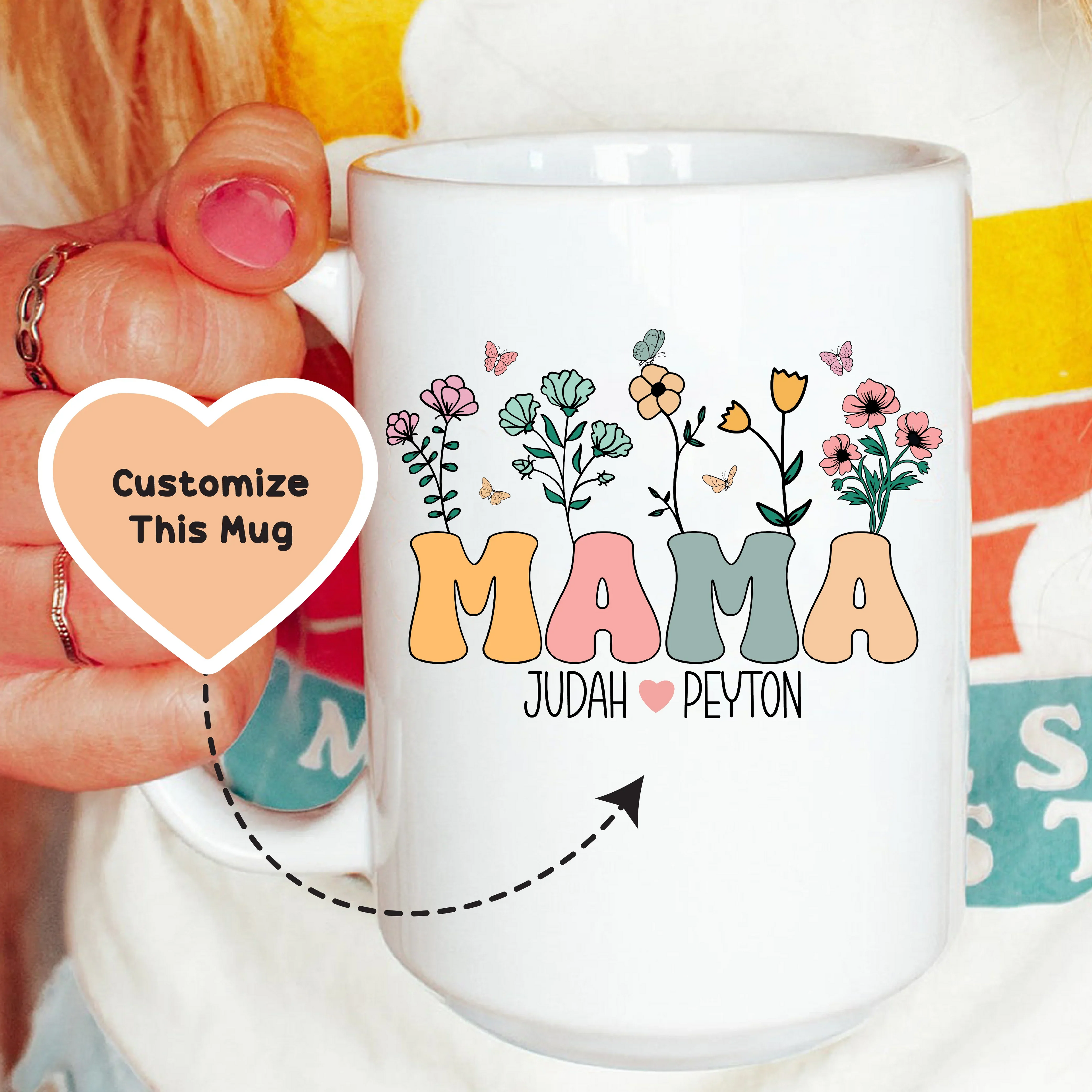 Personalized Mom Mug With Kids Names - WonderingCloth