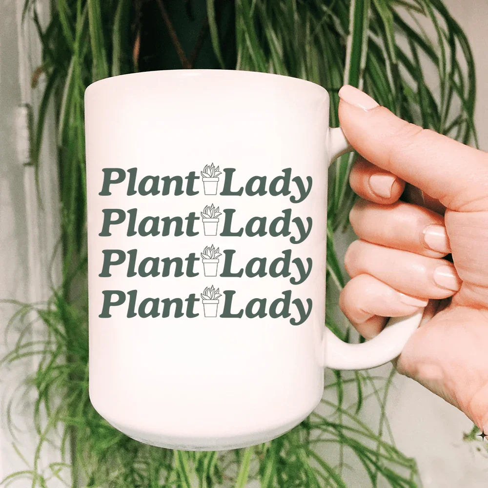 Plant Lady Ceramic Mug 15 oz - WonderingCloth