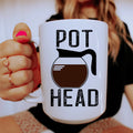 Pot Head Coffee Ceramic Mug 15 oz - WonderingCloth