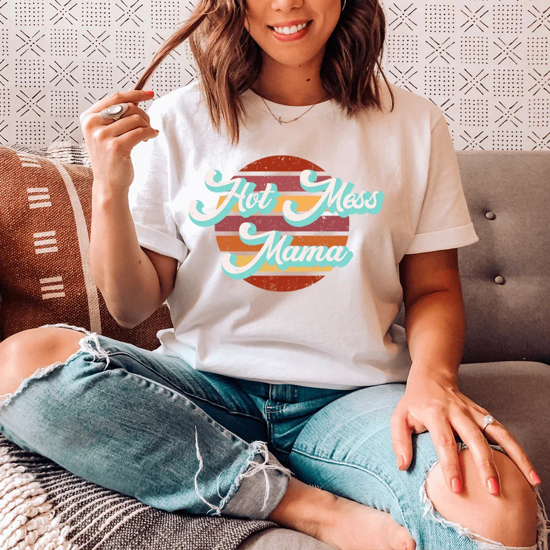 Retro Hot Mess Mama Tee - WonderingCloth