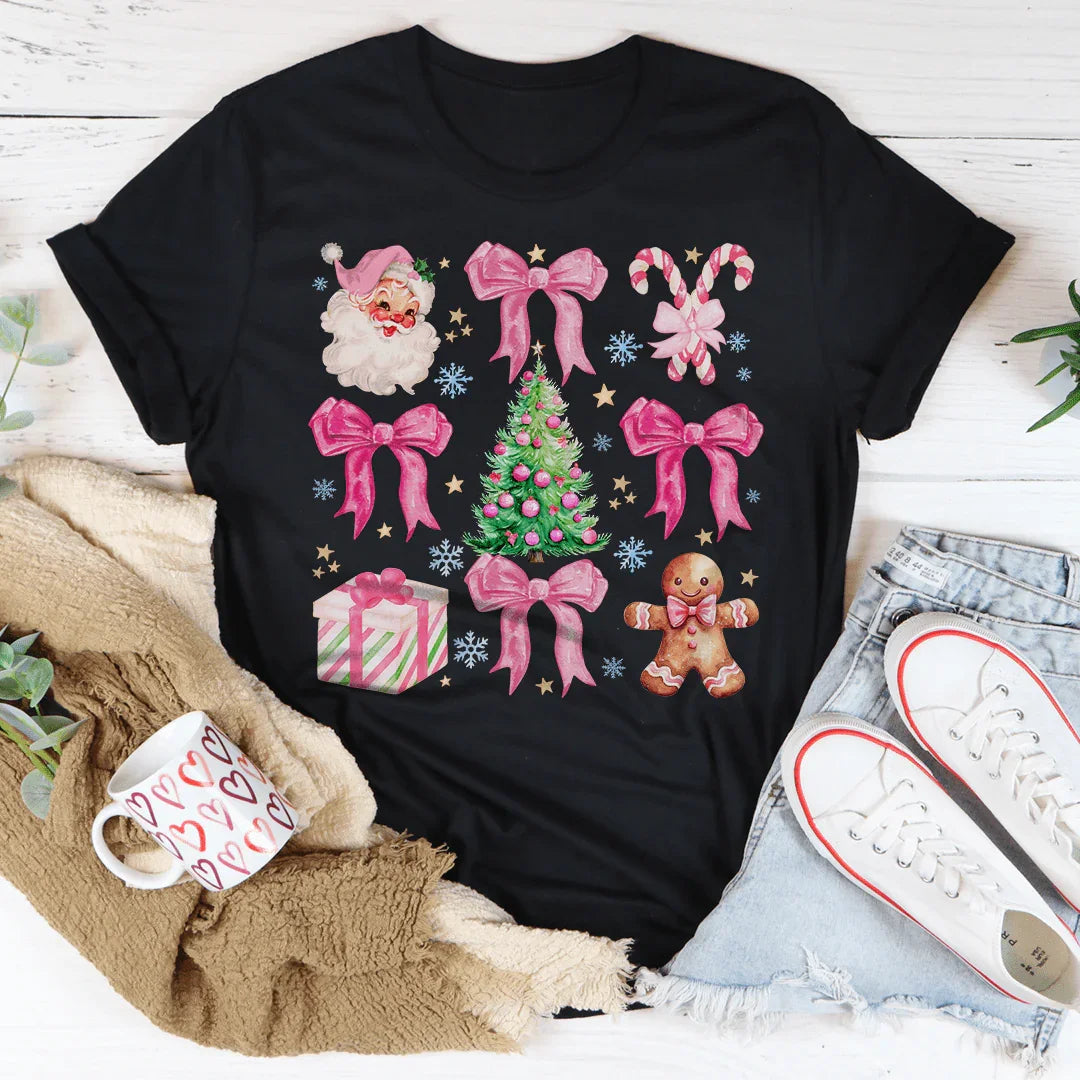 Santa Pink Coquette Tee - WonderingCloth