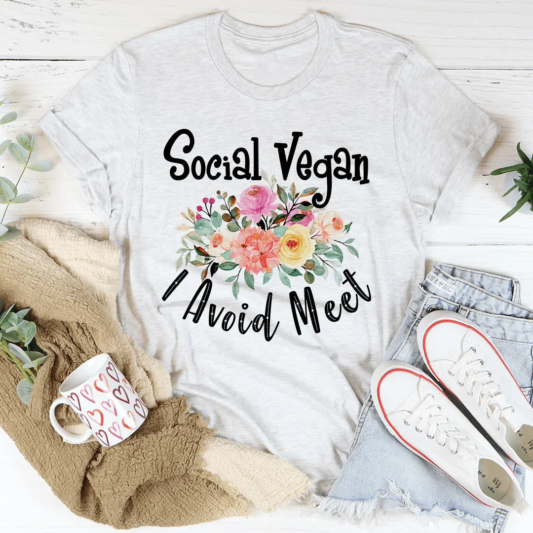 Social Vegan I Avoid Meet Tee - WonderingCloth