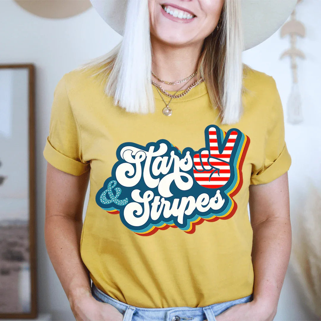 Stars & Stripes Tee - WonderingCloth