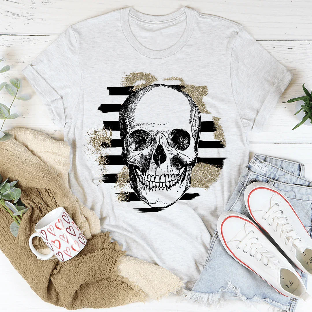 Striped Skull Tee - WonderingCloth