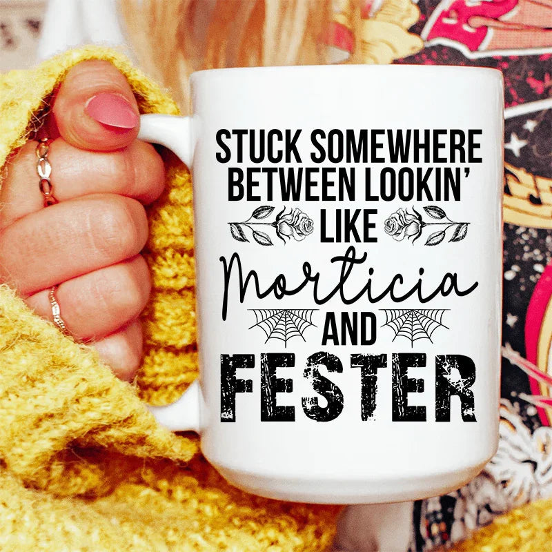 Stuck Between Looking Like Ceramic Mug 15 oz - WonderingCloth