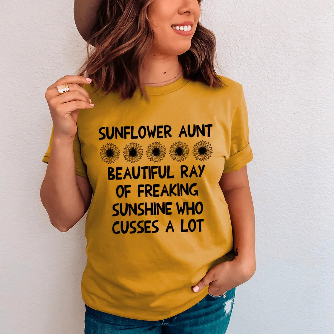 Sunflower Aunt Tee - WonderingCloth