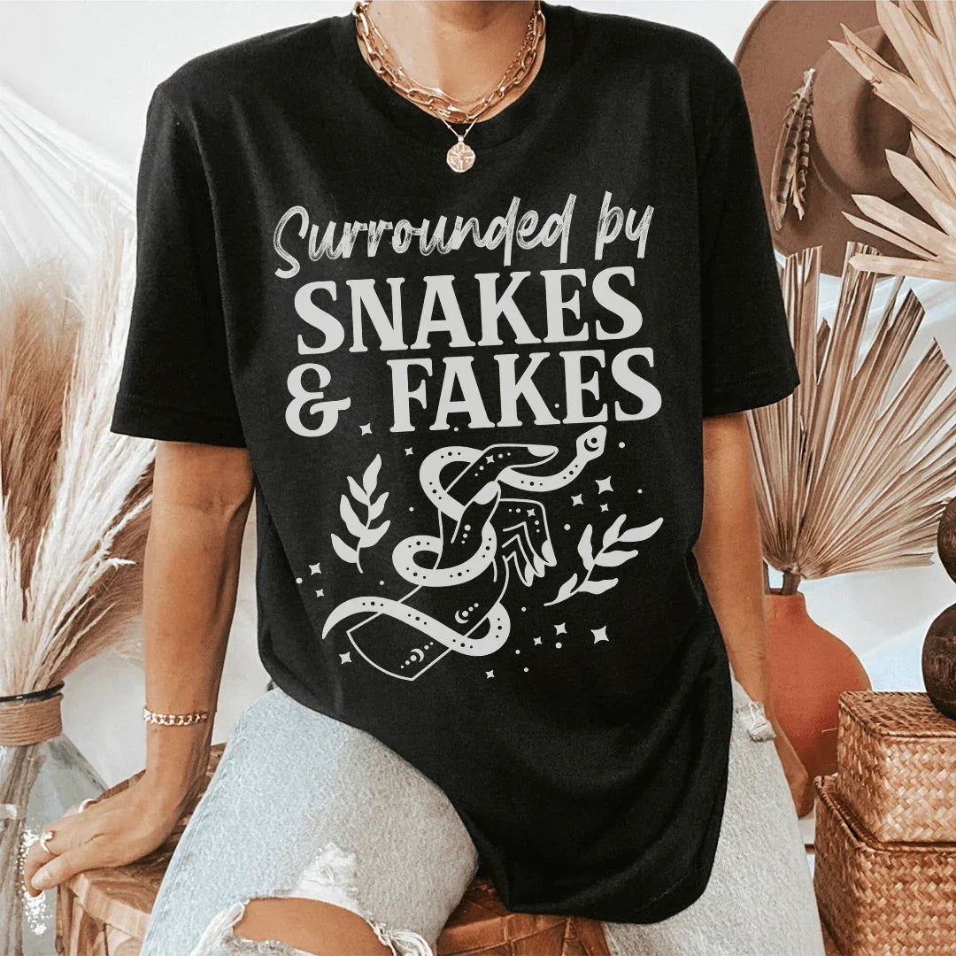 Surrounded By Snakes & Fakes Tee - WonderingCloth