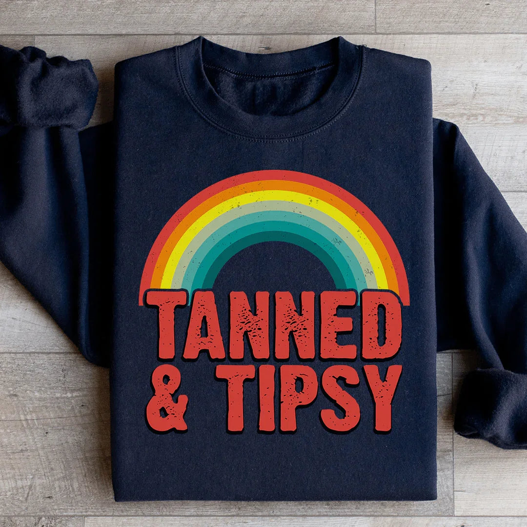 Tanned & Tipsy Sweatshirt - WonderingCloth