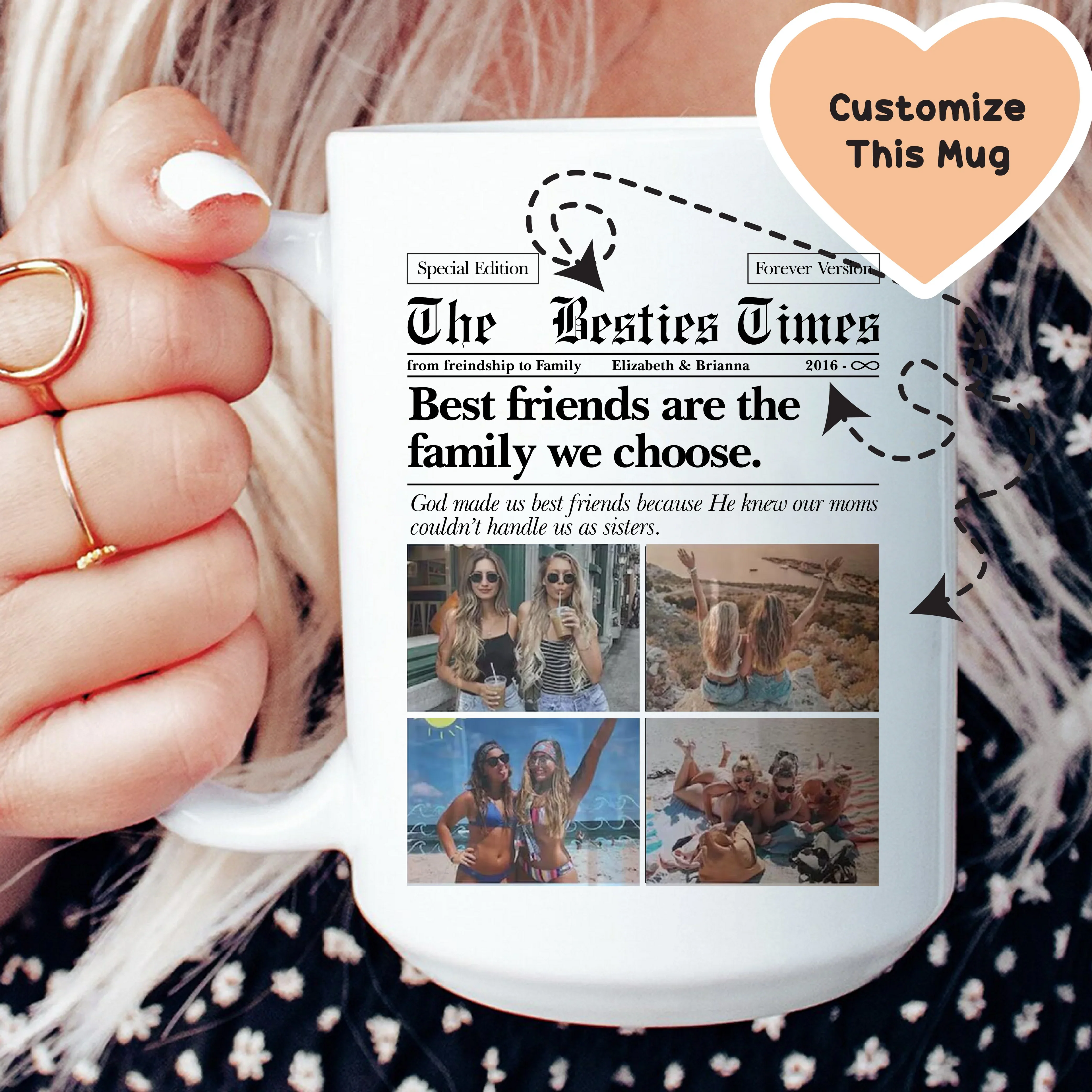 The Bestie Times Custom Mug - WonderingCloth