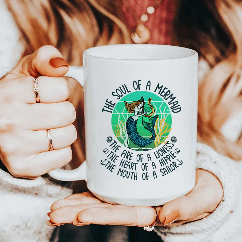 The Soul Of A Mermaid Ceramic Mug 15 oz - WonderingCloth