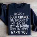 There's A Good Chance The Thoughts In My Head Will Exit My Mouth Sweatshirt - WonderingCloth