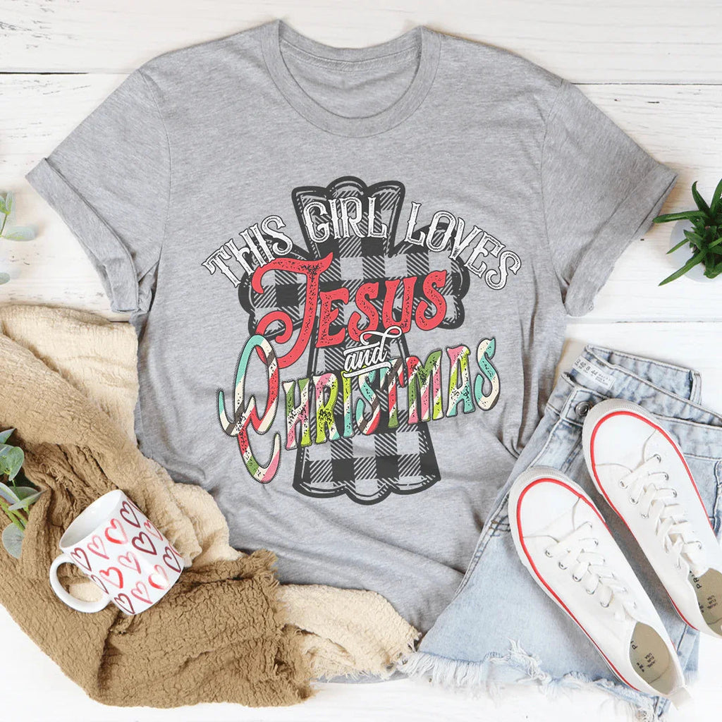 This Girl Loves Jesus & Christmas Tee - WonderingCloth