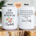 To My Beautiful Mother In Law Custom Mug - WonderingCloth