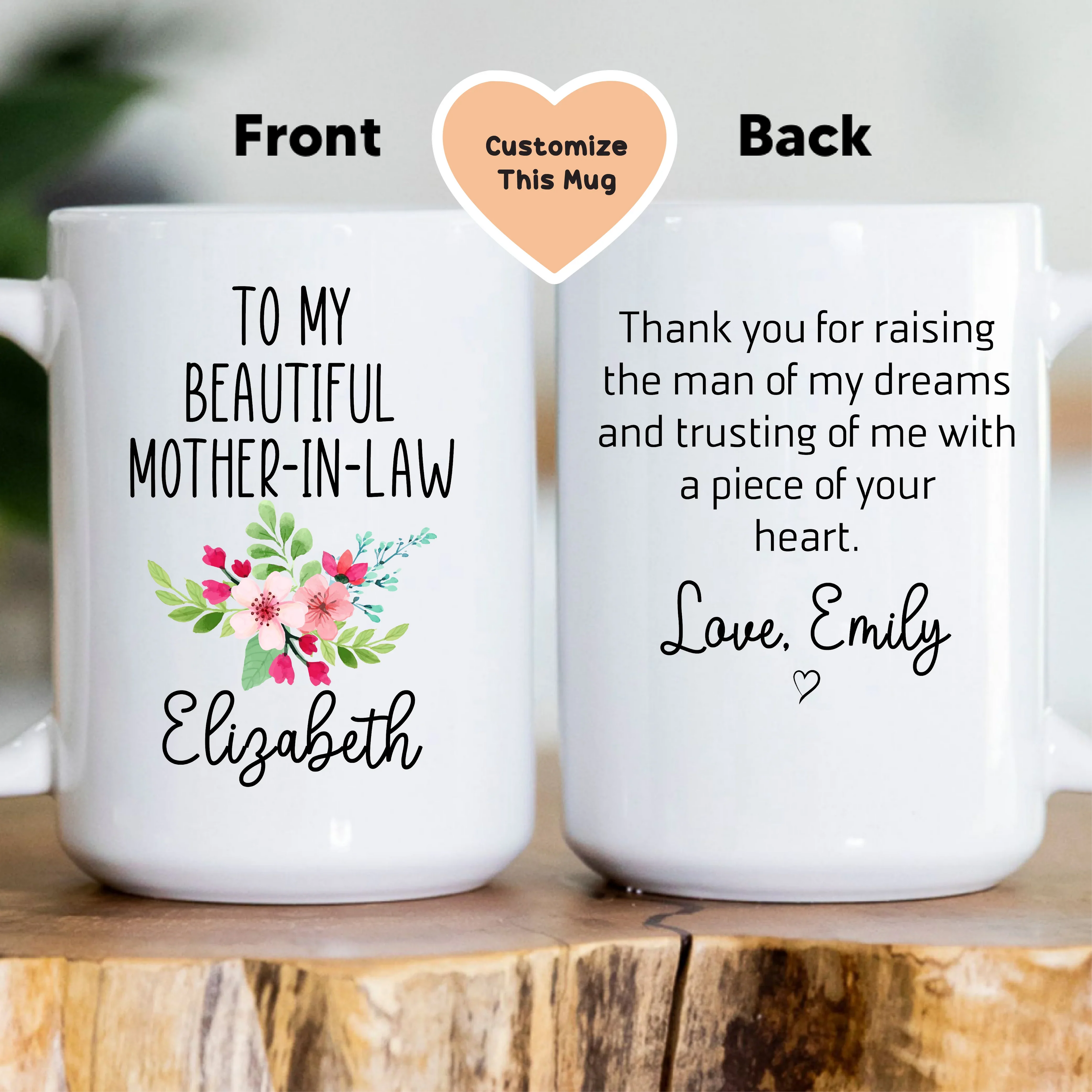 To My Beautiful Mother In Law Custom Mug - WonderingCloth