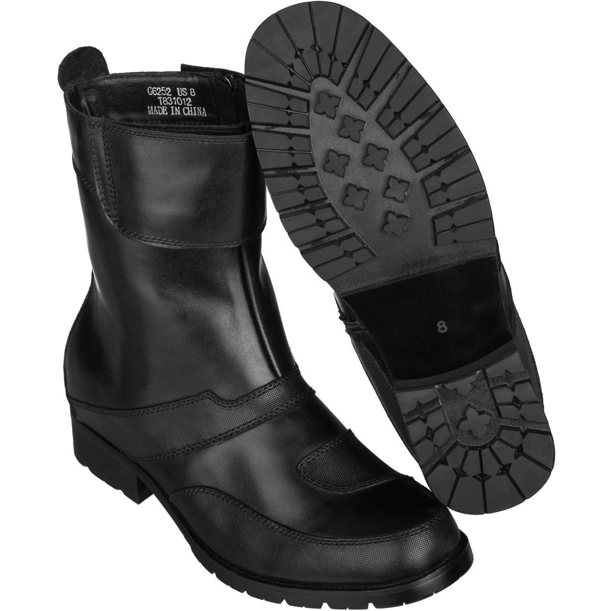 CALTO Zipper High-Top Biker Boots - 3.3 Inches - G6252 - WonderingCloth