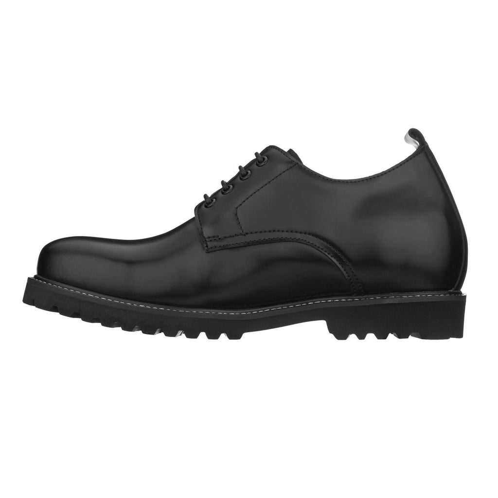 CALTO S9118 - 3" Taller Black Leather Elevator Work Shoes - WonderingCloth