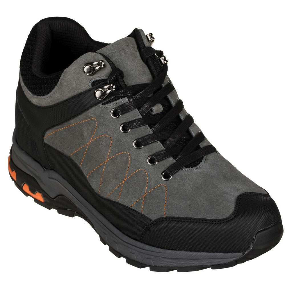 CALTO - H75472 - 3.2 Inches Taller (Grey) - Hiking Style Boots - WonderingCloth