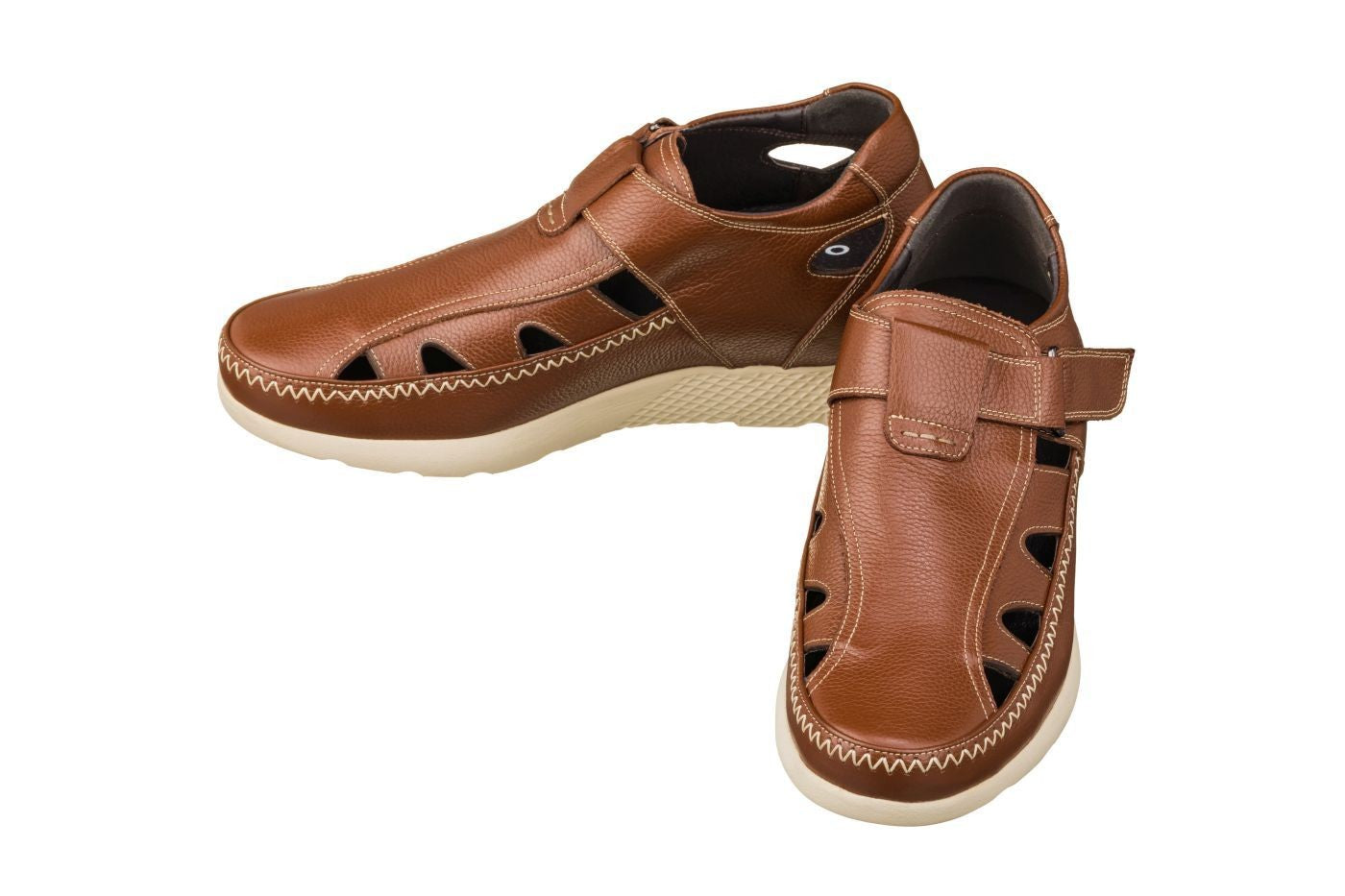 CALTO - K2133 - 2.8 Inches Taller (Brown) - Fisherman Sandal Lightweight - WonderingCloth