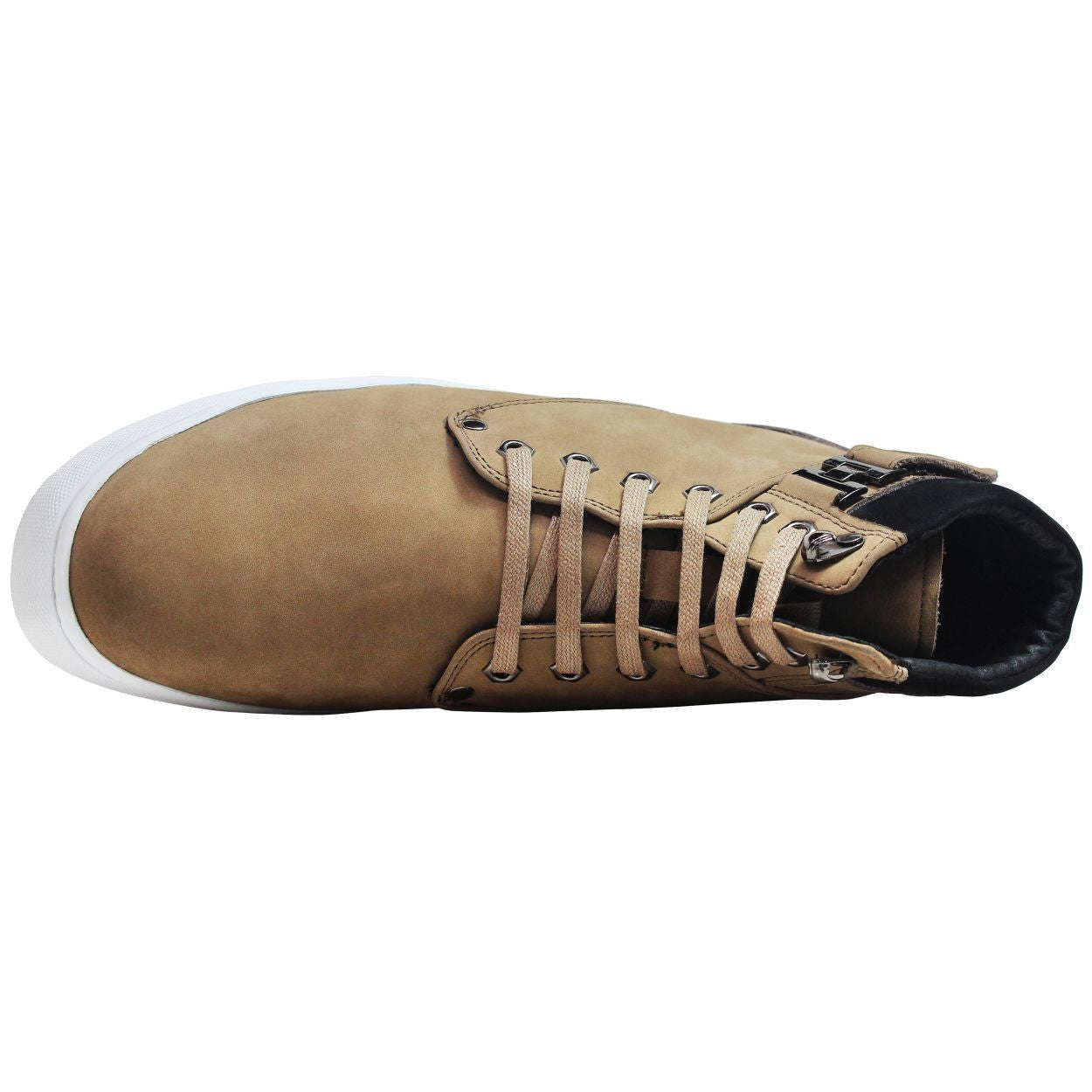 CALTO - T53121 - 2.6 Inches Taller (Nubuck Tan) - High top sneak-boot - WonderingCloth