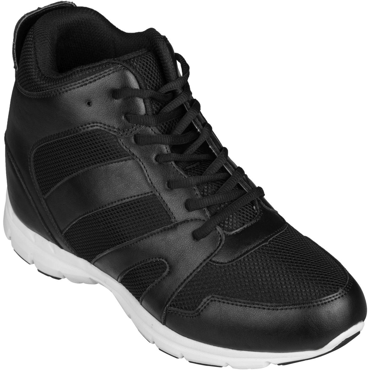 CALTO 4-Inch Taller Men's Black Elevator Sneakers - G3330 - WonderingCloth