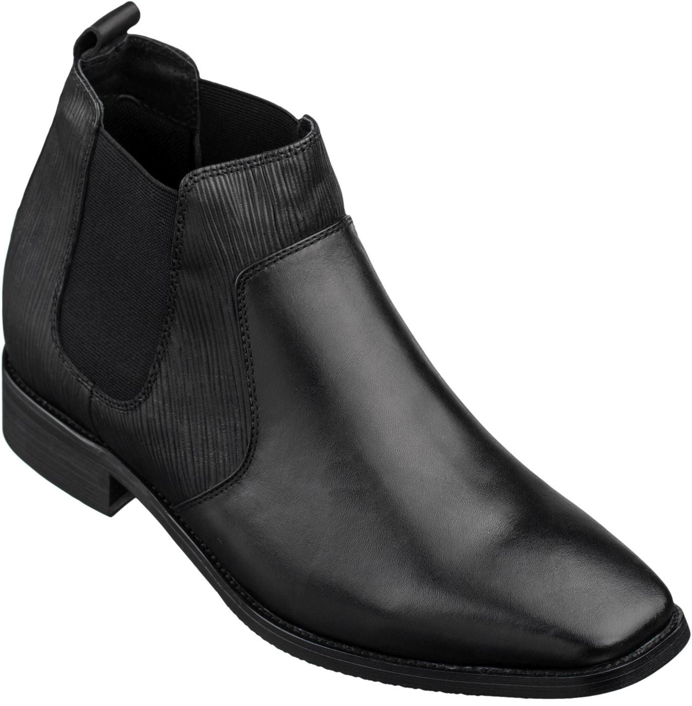 CALTO Black Leather Chelsea Boots - 3 Inches - T54021 - WonderingCloth