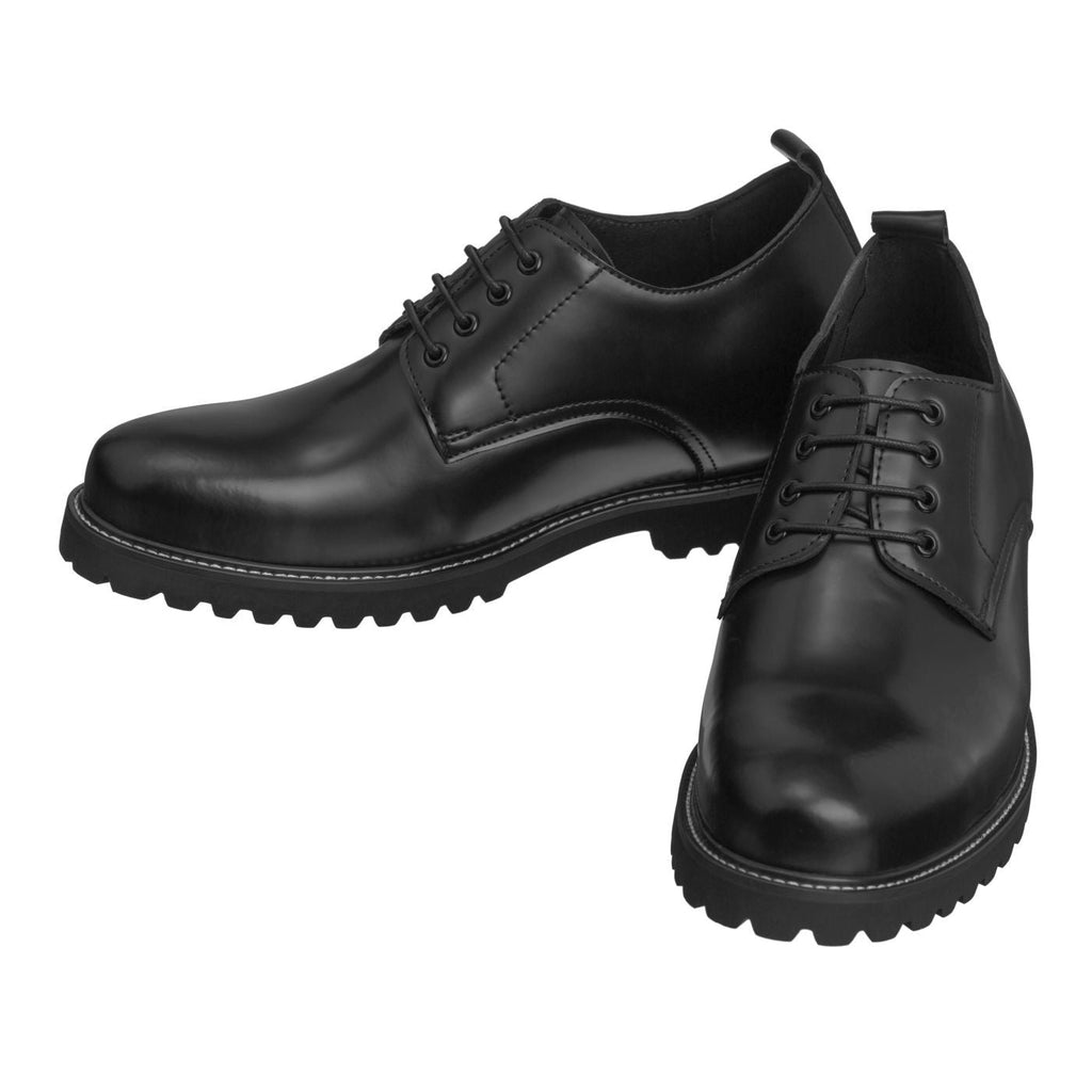 CALTO S9118 - 3" Taller Black Leather Elevator Work Shoes - WonderingCloth