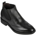 Leather Wing-Tip Ankle Boots - Three Inches - K28802 - WonderingCloth