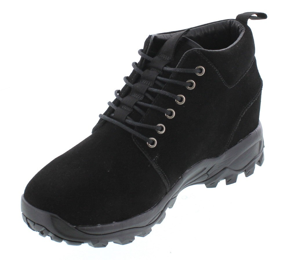 CALTO 3.2" Taller Black Hiker-Style Height-Enhancing Shoes H7222 - WonderingCloth