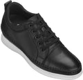 CALTO 3 Inch Casual Leather Elevator Sneakers - Black - S4311 - WonderingCloth