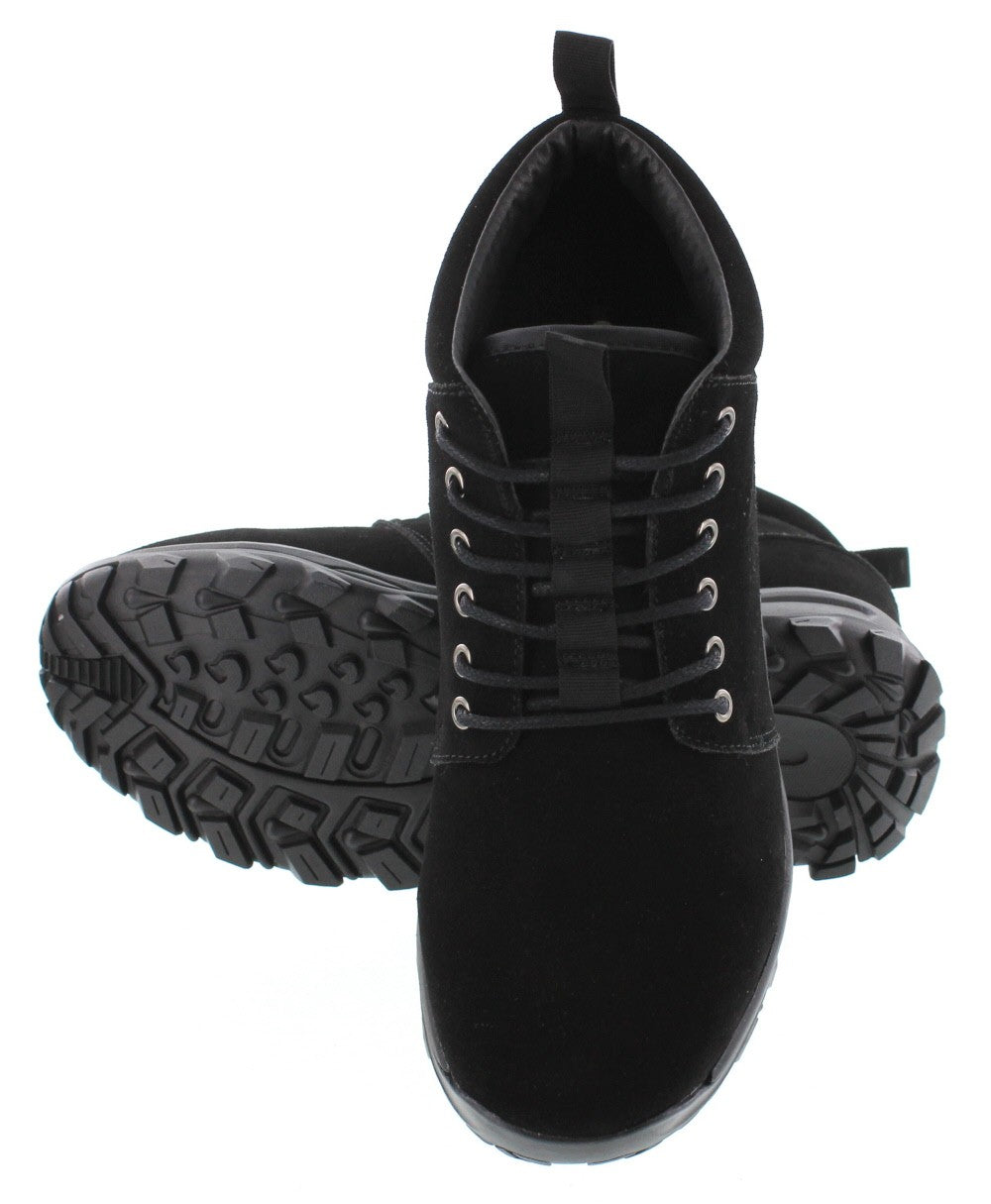 CALTO 3.2" Taller Black Hiker-Style Height-Enhancing Shoes H7222 - WonderingCloth